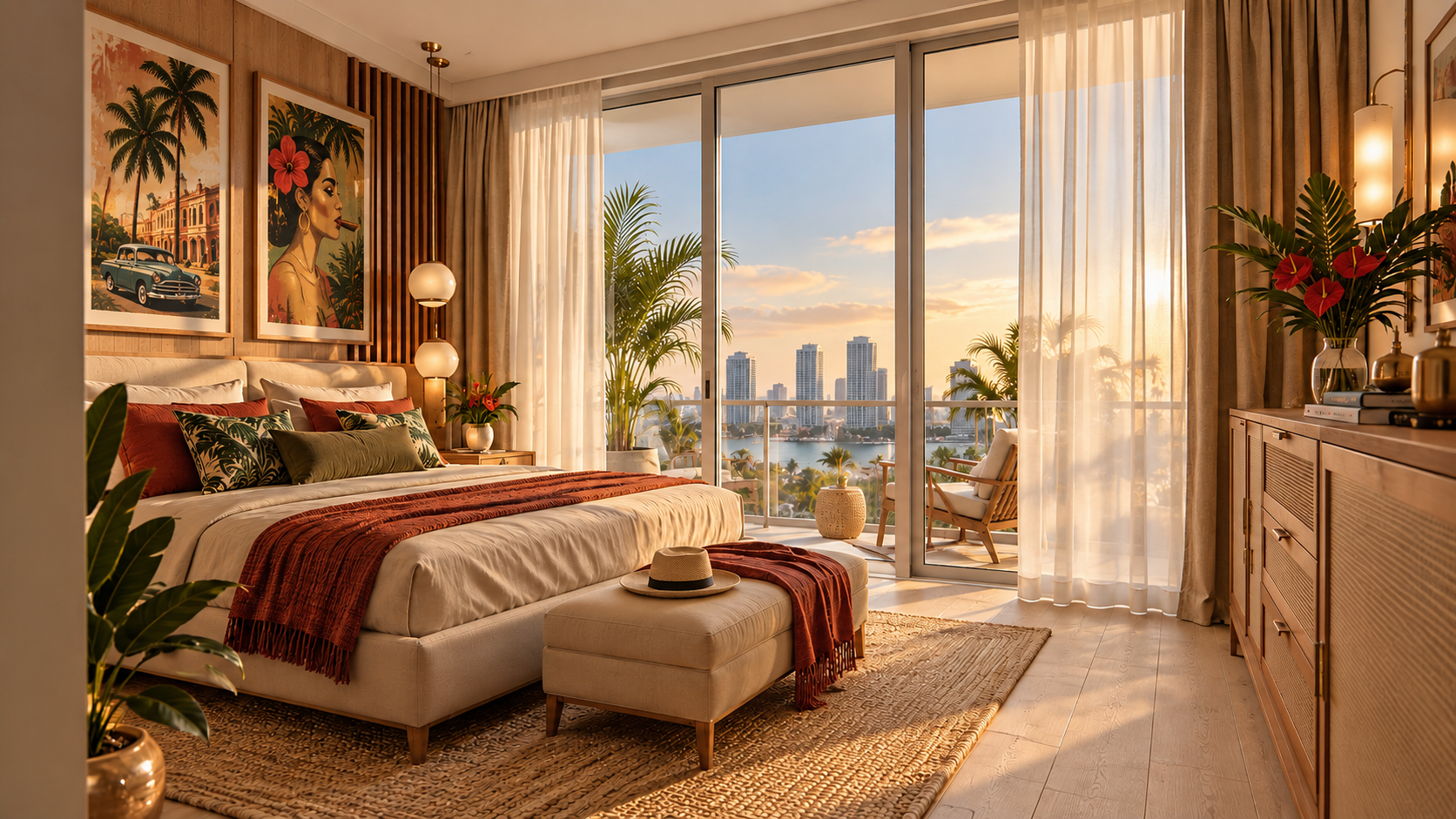 A VIDA Edgewater residence with balcony and skyline view