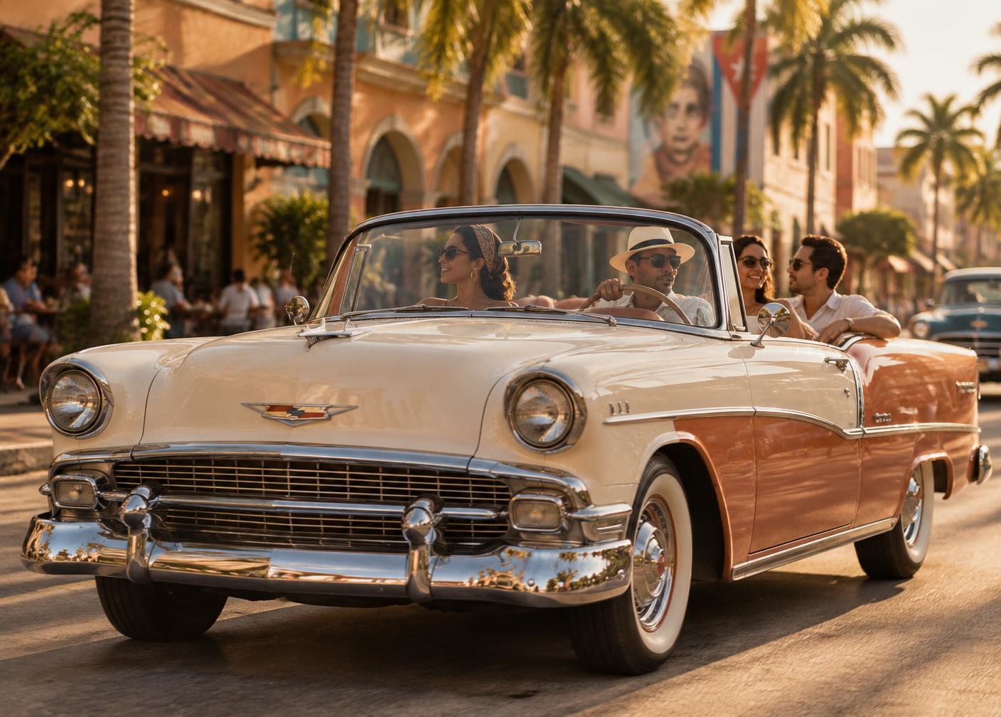A classic Cuban convertible car tour through Little Havana, Miami